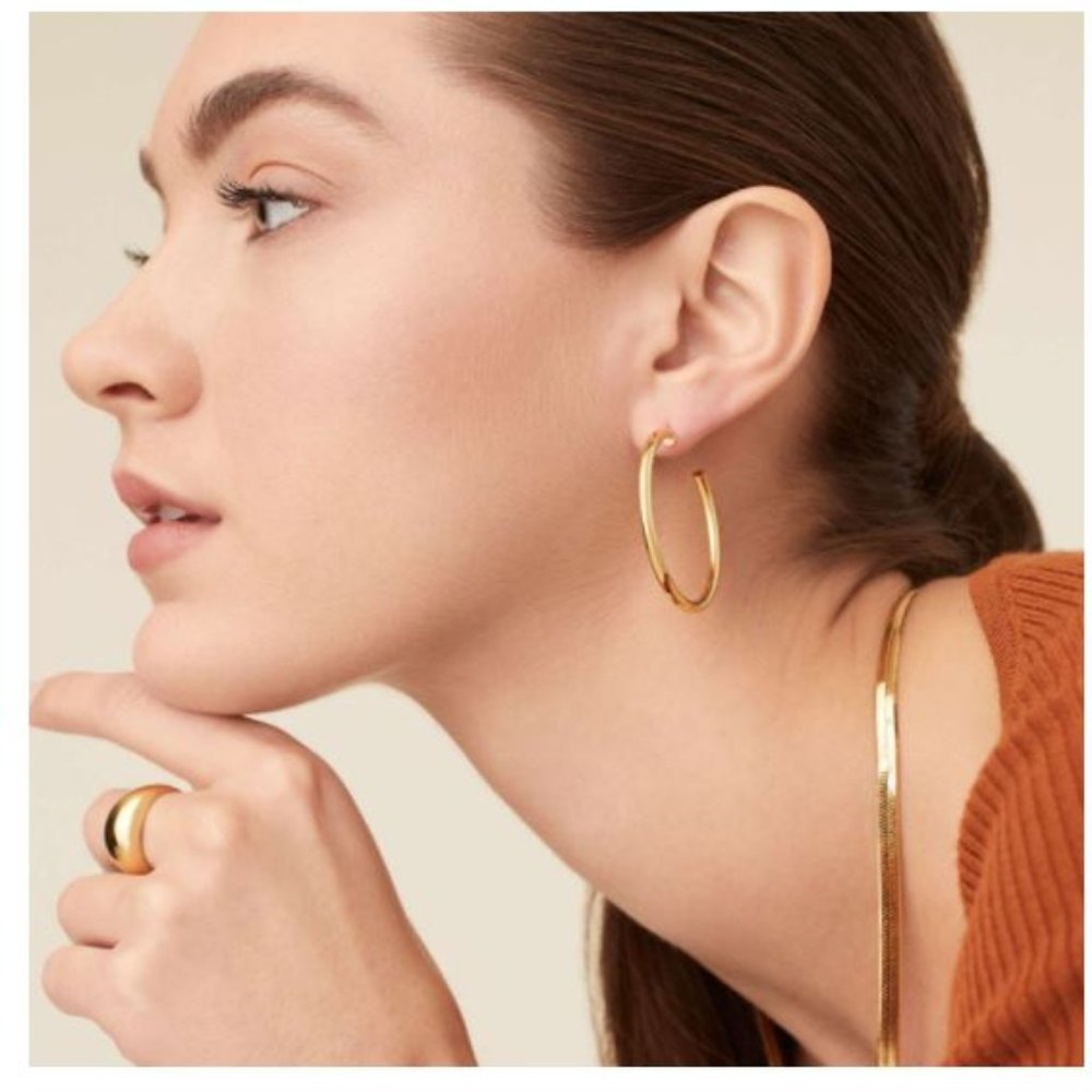Mejuri Tube Hoop Earrings, Gold